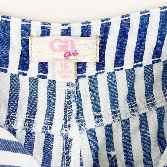 GB GIRLS | Blue & White Striped Wide Leg Pants Girls 16 - Picture 5 of 8